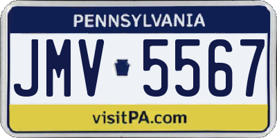 PA license plate JMV5567