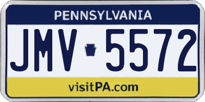 PA license plate JMV5572