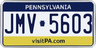 PA license plate JMV5603