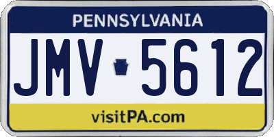 PA license plate JMV5612