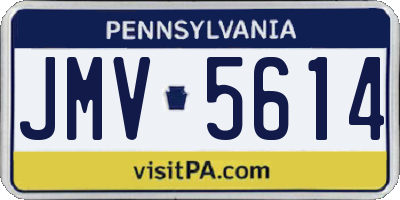 PA license plate JMV5614