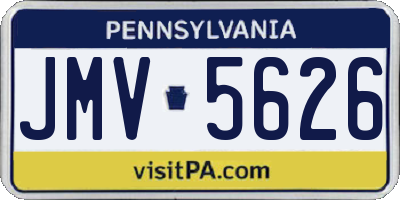 PA license plate JMV5626