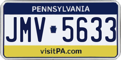 PA license plate JMV5633