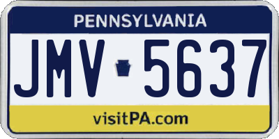 PA license plate JMV5637