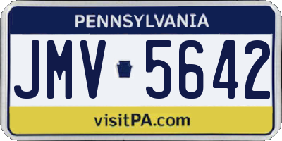PA license plate JMV5642