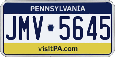 PA license plate JMV5645