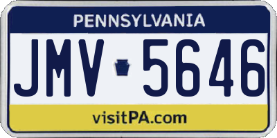 PA license plate JMV5646