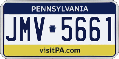 PA license plate JMV5661
