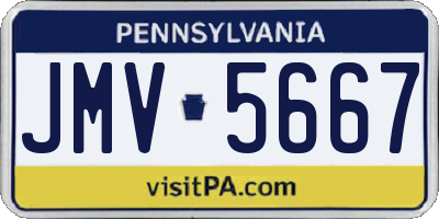 PA license plate JMV5667