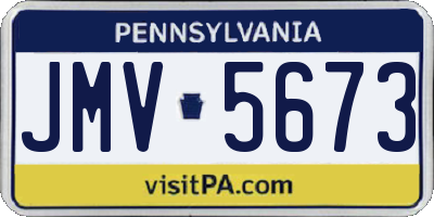 PA license plate JMV5673