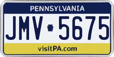 PA license plate JMV5675