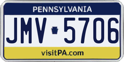 PA license plate JMV5706