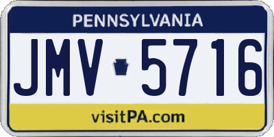 PA license plate JMV5716