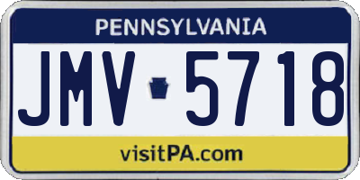 PA license plate JMV5718