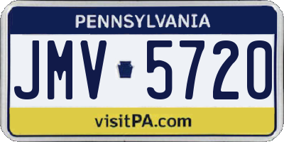 PA license plate JMV5720
