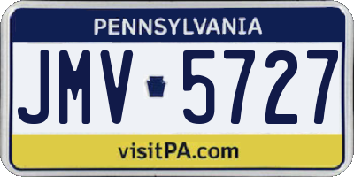 PA license plate JMV5727