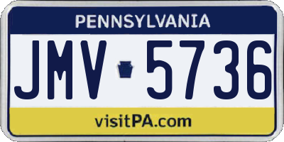 PA license plate JMV5736