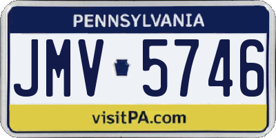 PA license plate JMV5746
