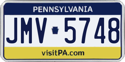 PA license plate JMV5748