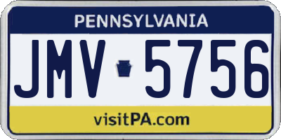 PA license plate JMV5756