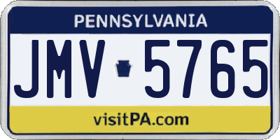 PA license plate JMV5765