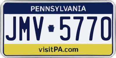 PA license plate JMV5770