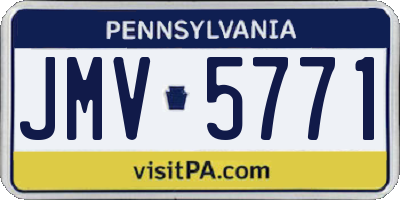 PA license plate JMV5771