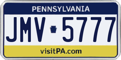 PA license plate JMV5777