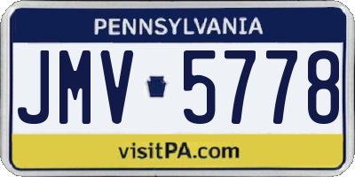 PA license plate JMV5778