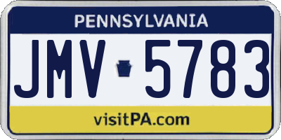 PA license plate JMV5783