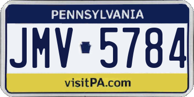 PA license plate JMV5784
