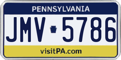 PA license plate JMV5786