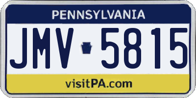 PA license plate JMV5815