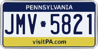 PA license plate JMV5821