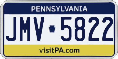 PA license plate JMV5822