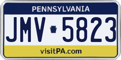 PA license plate JMV5823