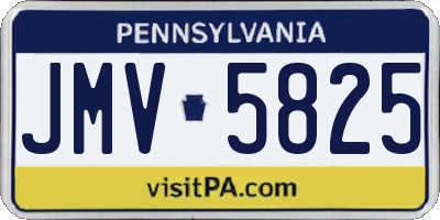 PA license plate JMV5825