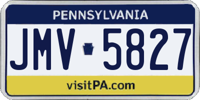 PA license plate JMV5827