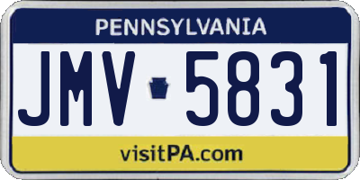 PA license plate JMV5831