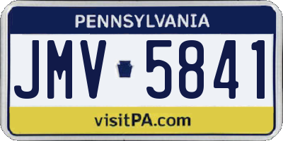 PA license plate JMV5841