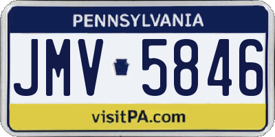 PA license plate JMV5846