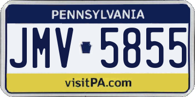 PA license plate JMV5855