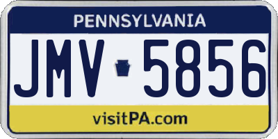 PA license plate JMV5856