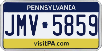 PA license plate JMV5859