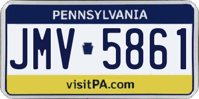 PA license plate JMV5861