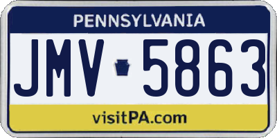 PA license plate JMV5863
