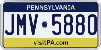 PA license plate JMV5880