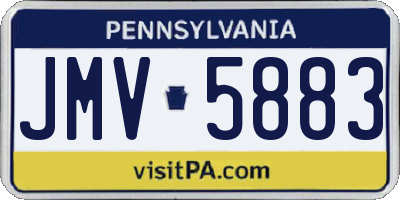 PA license plate JMV5883