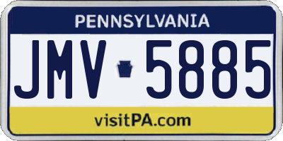 PA license plate JMV5885