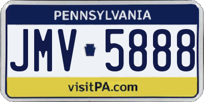 PA license plate JMV5888